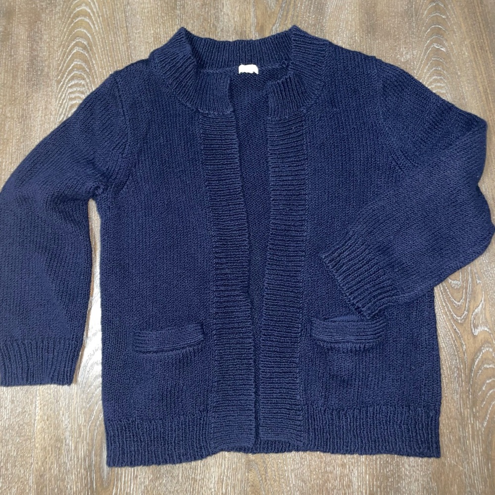 J.Crew 100% Cotton Navy Open-Front Cardigan — Size Small